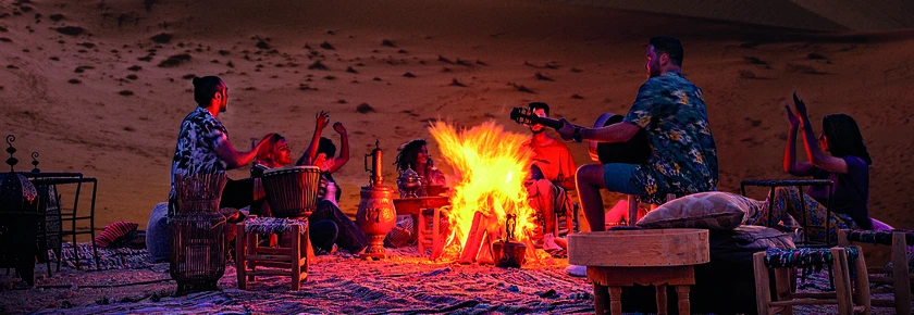 Morocco desert campfire