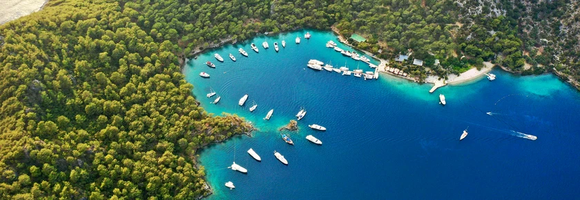 Yachts off the Dalaman coast