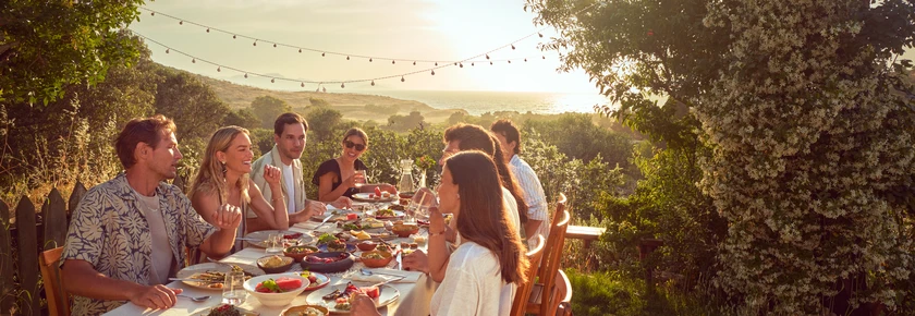 Friends dining in Bodrum